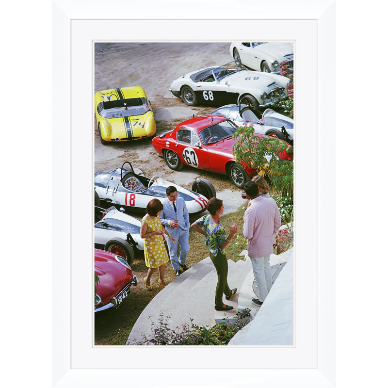 Bahamas Speed Week Print by Slim Aarons, 41" H x 30" W x 1.5" D, White Single Picture Framed