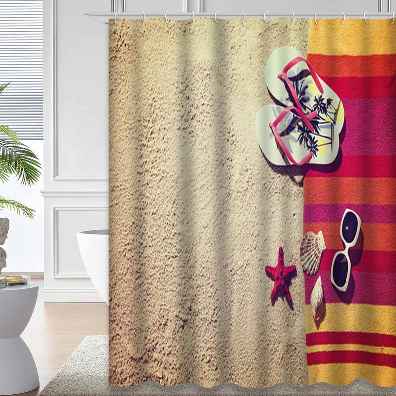 Serviette de plage Sandy Beach Summer Sea Shore avec 12 crochets, L 72 po x l 72 po