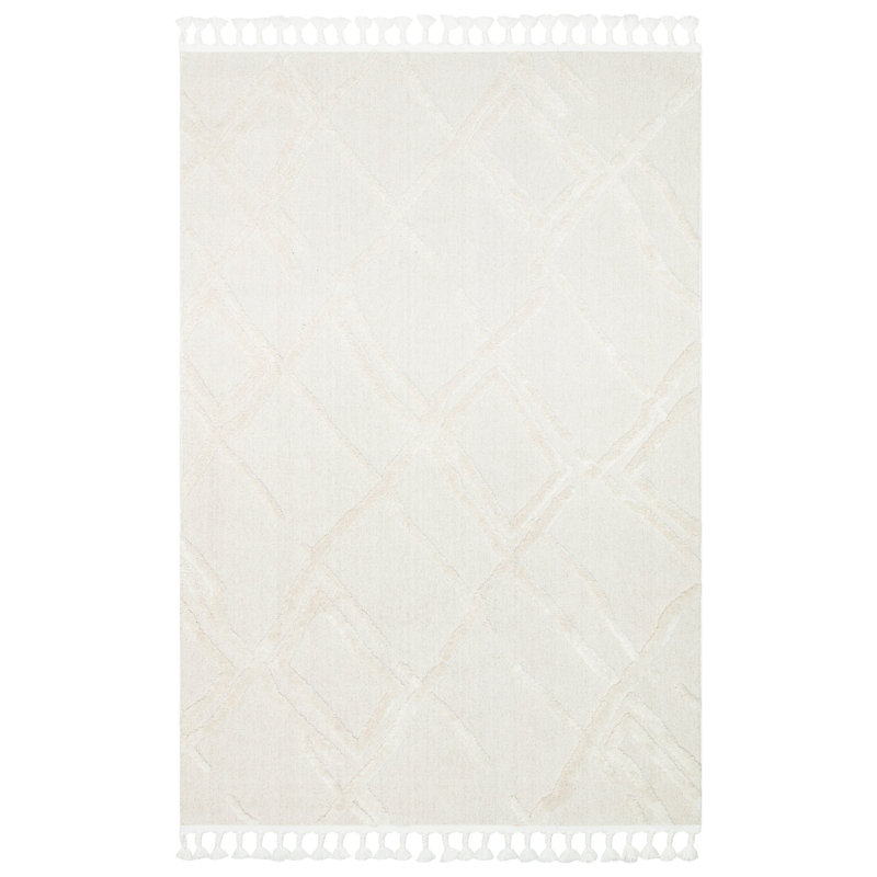 Elegant Hall Carpet, 31.5 x 59.1 inches, 100% Polyester, No Pile, Machine Woven | 2425 Gr/m² | Easy to Clean with Vacuum & Spot Remover, Soft White Color | Ideal for Modern Entryways & Living Spaces