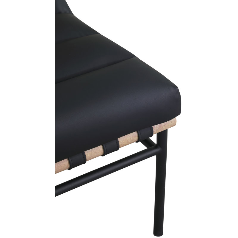 Burke 24.5'' Wide Side Chair, Soft Black Faux Leather