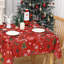 Waterproof & Oil-Proof Christmas Tablecloth – Durable Red Square Table Cover – Wipe Clean, Festive Holiday Dining, Christmas Deer Design – Size: 52" x 52" (Germany), Color: Christmas deer-369119912