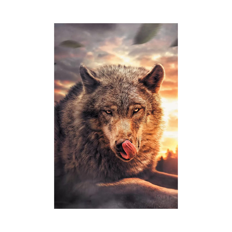Wolf by Zenja Gammer - Print on Canvas, Wrapped Canvas, 20.32 cm H x 30.48 cm W