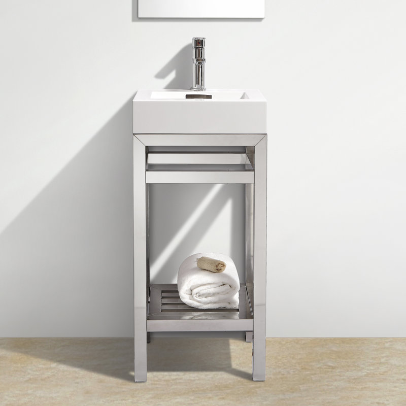 Ensemble de meuble-lavabo simple 16 po Halesowen, Chrome