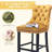 Contemporary Velvet Barstools With Button Tufted Nailhead Trim(Set of 2)-101693803