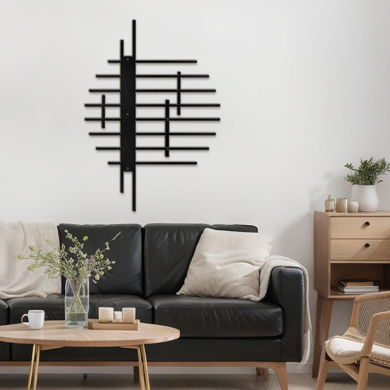 Décoration murale en métal, H 24 po x l 20 po x P 0,05 po, Noir
