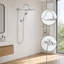 12" Rainfall Shower Head with Handheld Combo – High Pressure 10-Spray Modes, Dual Shower System with Arc Extension Arm, Chrome Finish for Low Water Pressure Bathrooms