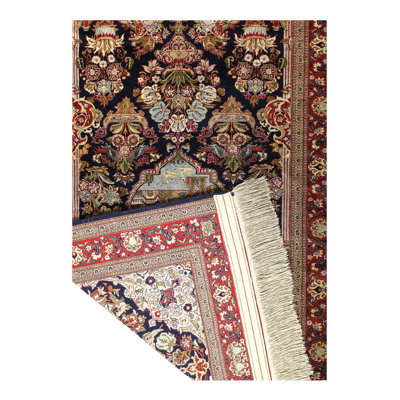 Mishelle Oriental Area Rug in Navy Blue