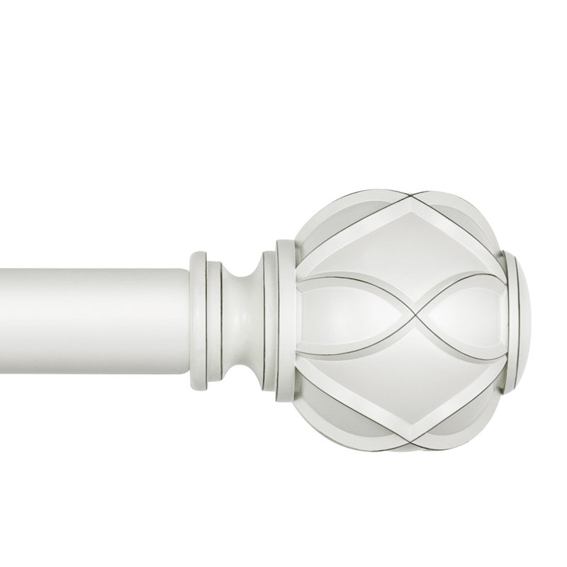 Tringle à rideaux simple ajustable Derra, 36" - 72", Blanc