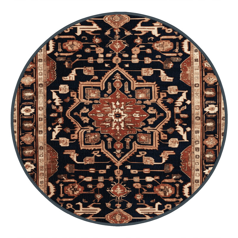 Tapis brun lavable à la machine, Rond 6 pi