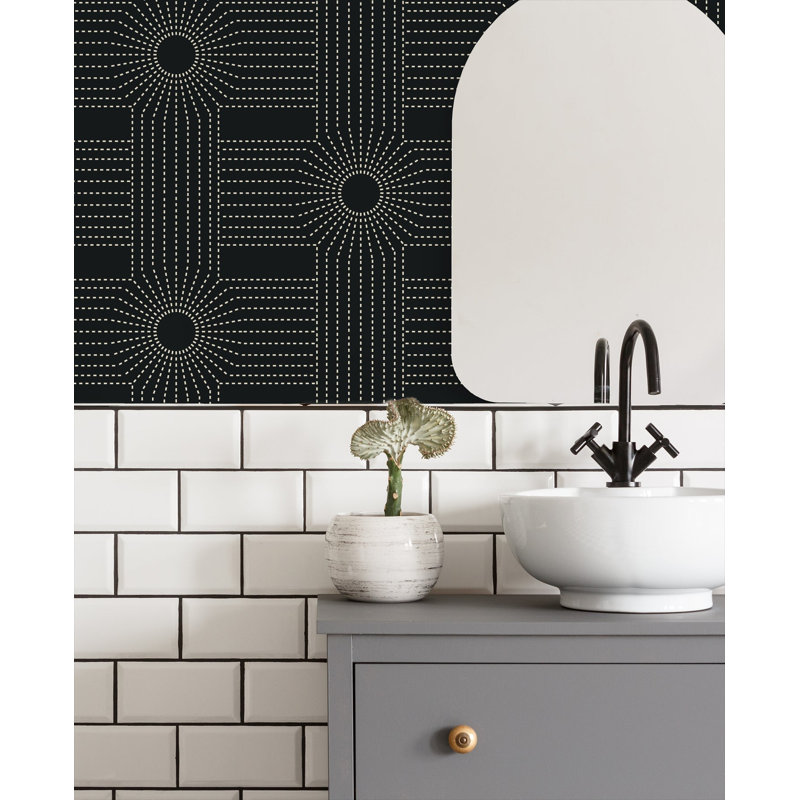 Carreau de papier peint L 10 pi x l 25 po CoEd Wacker, Onyx, Faux Grasscloth, Non encollé
