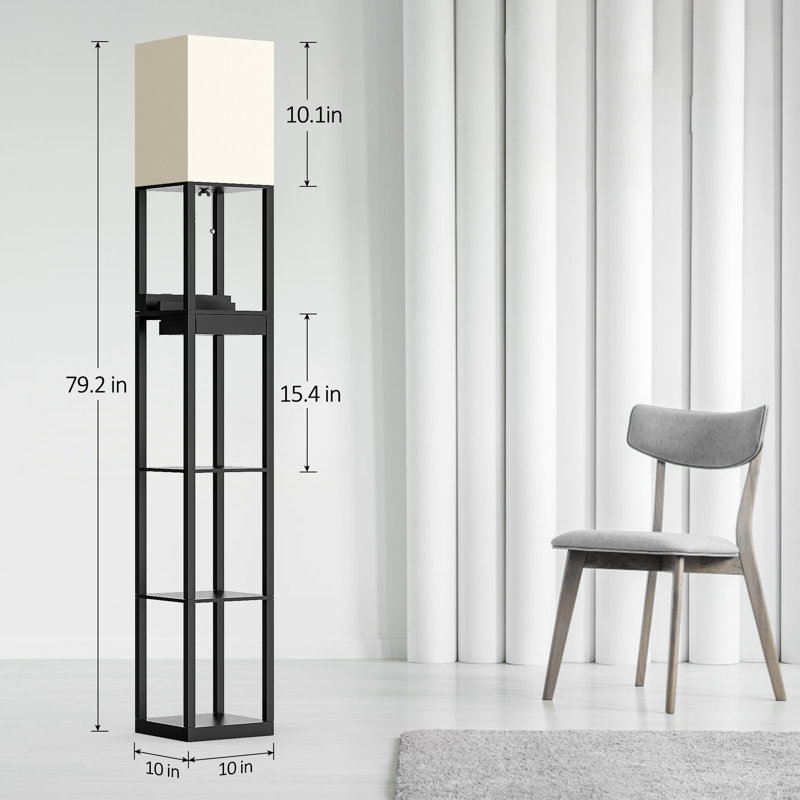 Dalesia 79.2'' Matte Column Floor Lamp with Outlet