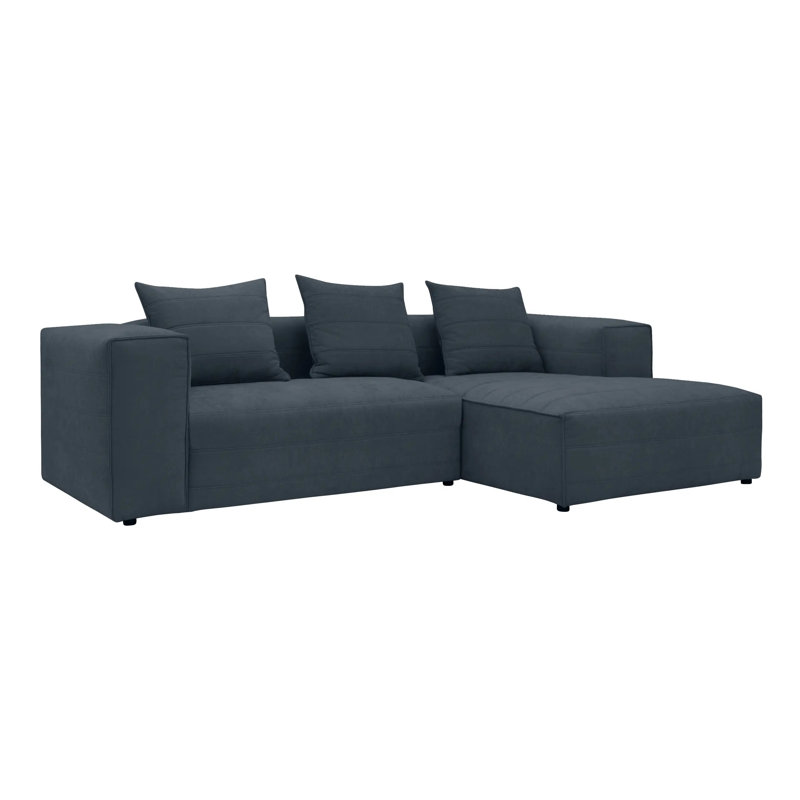 3 Seater Corner Sectional, Right Hand Facing, Blue 