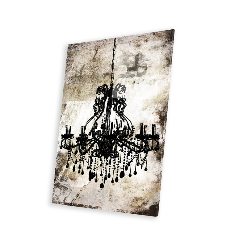 Lustre noir imprimé sur verre acrylique, H 24 po x l 16 po x P 0,25 po