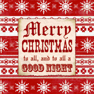 «Merry Christmas To All», art textuel sur toile tendue