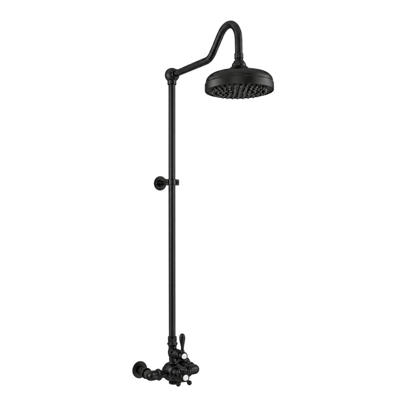 Exposed Thermostatic Shower System (P0901), Satin Black