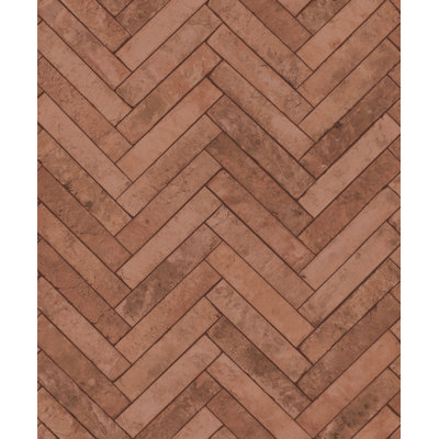 Bricks and More Collection Herringbone Brick Wallpaper Roll