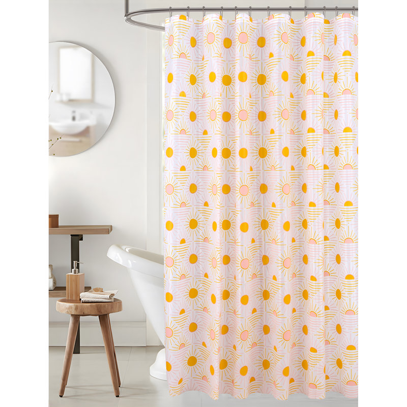 Sun Peva Waterproof Shower Curtain With Hooks