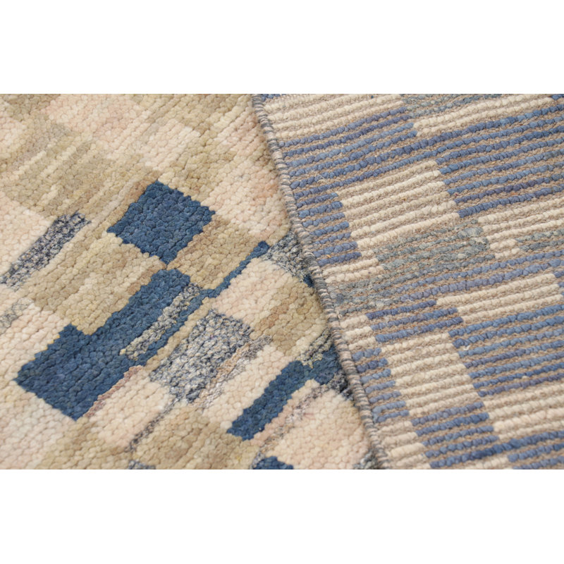 Moroccan Hand Knotted Area Rug, Rectangle 4' x 6'