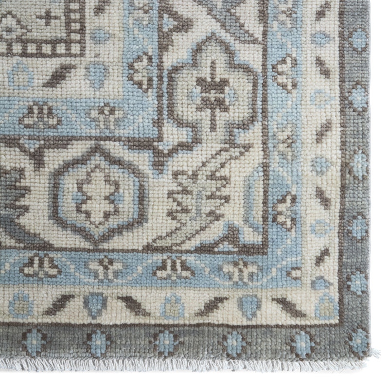 Jaipur Living Farwell Handknotted Medallion Blue Ivory Area Rug, Rectangle 10' x 14'