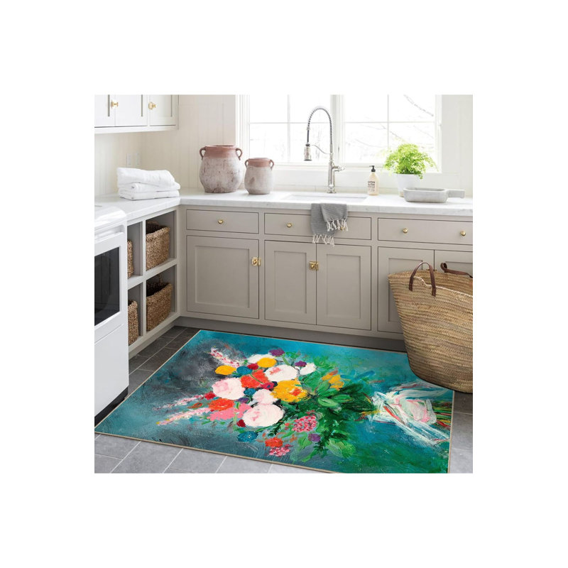 Tapis décoratif lavable à la machine, Rectangle 3 pi 3 po x 4 pi 11 po