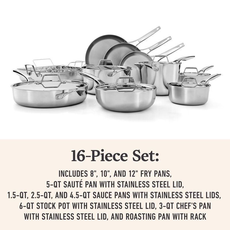 Calphalon Premier Stainless Steel 16-Piece Cookware Set
