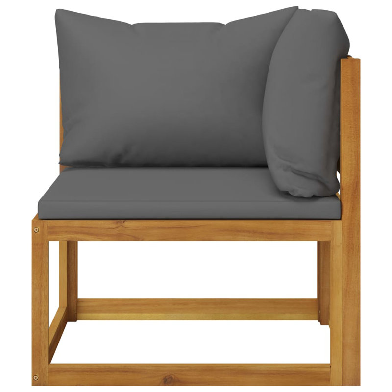 Chaise longue 8 pièces avec coussins, Gris foncé