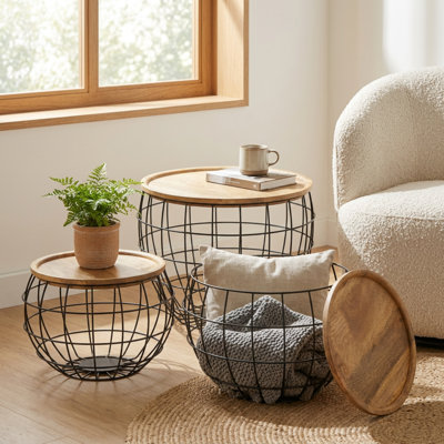 Ensemble de table tambour 3 pièces