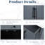 Armoire de rangement grise avec tablettes réglables, tiroir et 2 tablettes de porte pour la cuisine-975498512