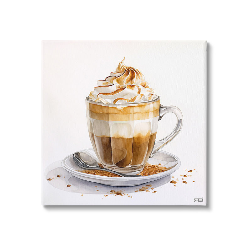 «Cafe Dessert Latte», art mural sur toile par Rb, H 24 po x l 24 po