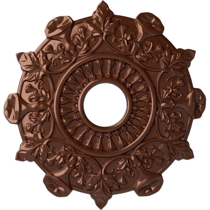 Médaillon de plafond H 17,5 po x l 17,5 po Preston, Pièce de cuivre