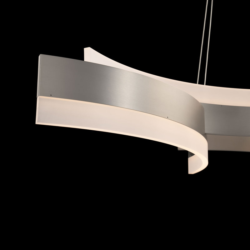 Luminaire suspendu unique à niveaux à 1 lumière Arcs, Nickel brossé