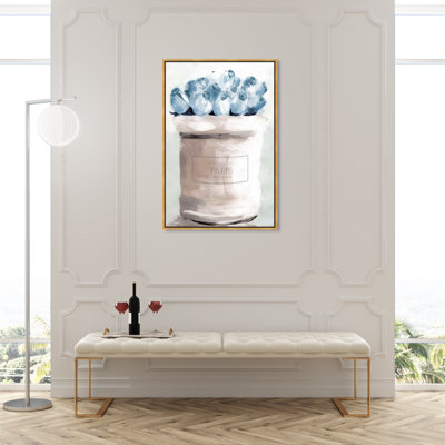 " Fashion And Glam Blue Flowers From Paris, Cabin / Lodge Blue " by Oliver Gal