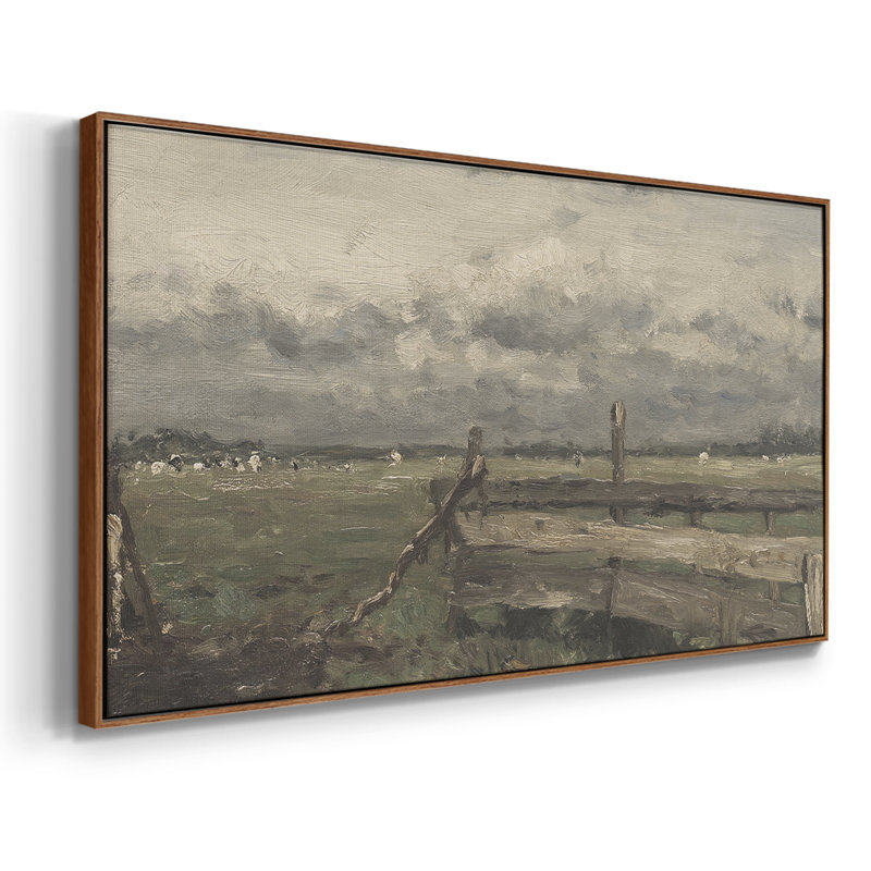 «Landscape Series» - CD XXXV - Toile tendue avec châssis encadré - Prêt à être accroché, H 17 po x l 33 po, Noyer