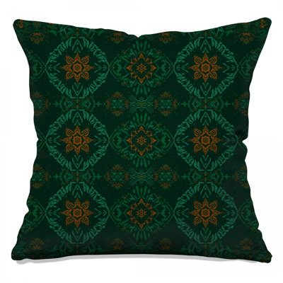 Coussins décoratifs verts à motif ornemental double face