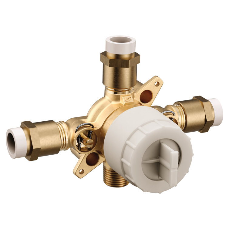 M-CORE 4 Port Tub And Shower Pre-Fabricated Mixing Valve With CPVC Connections And Stops