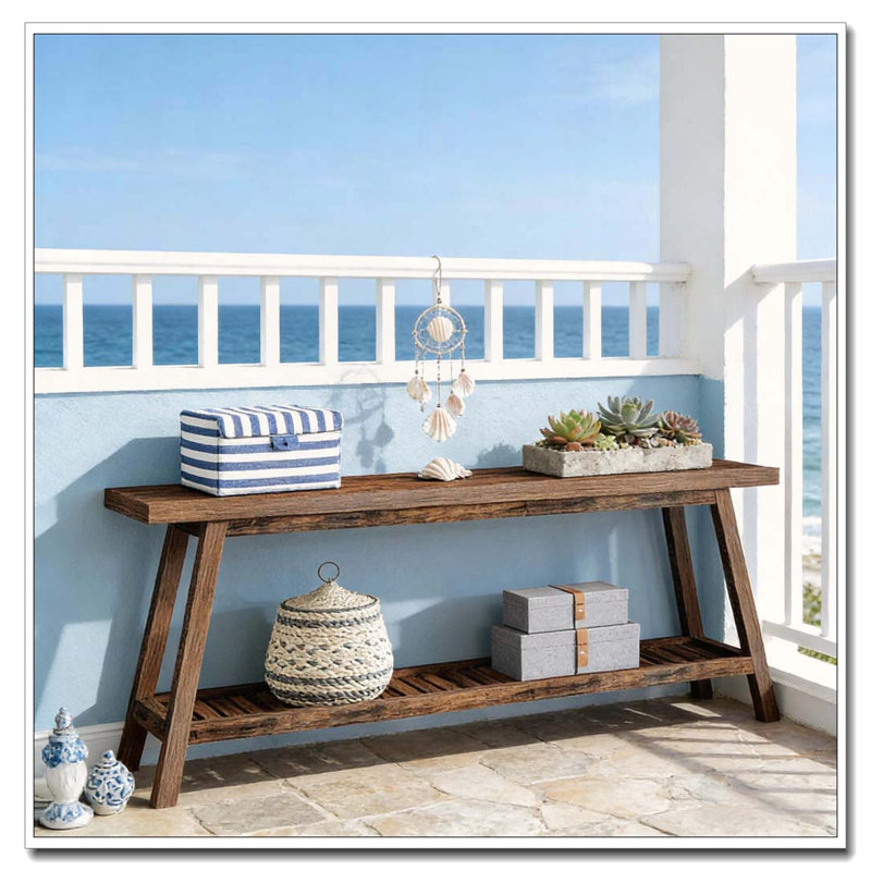 2-Tier Sofa Table,Console Table, Brown