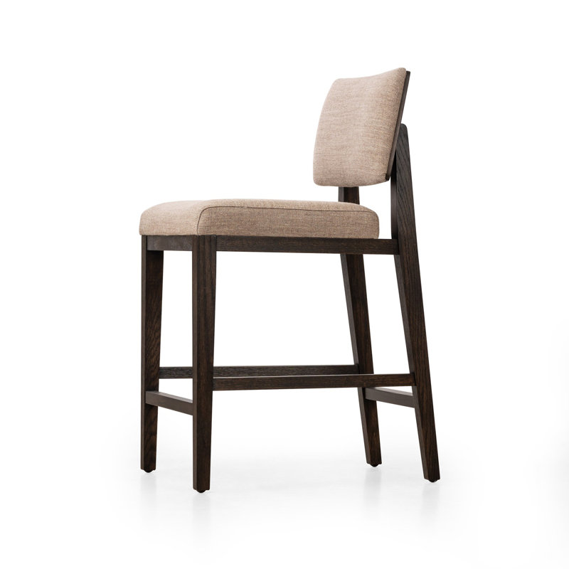 Sokrates Upholstered Stool, Counter Stool (27.25" Seat Height), Alcala Fawn
