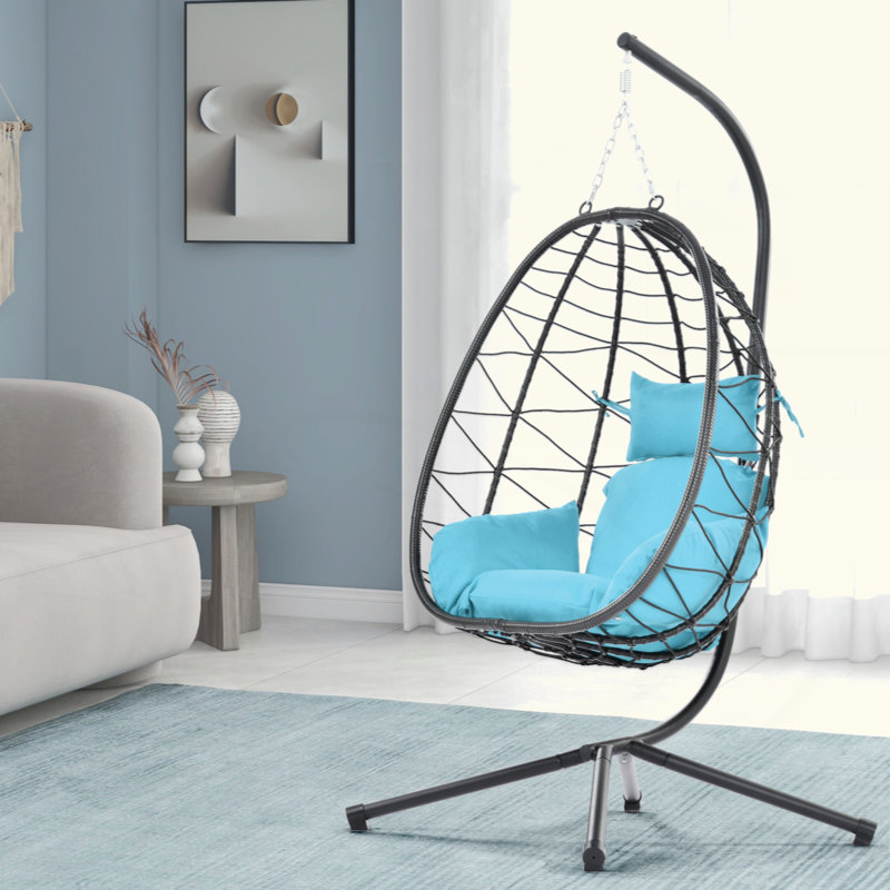 Fauteuil à œufs avec support Johnoliver, Bleu clair