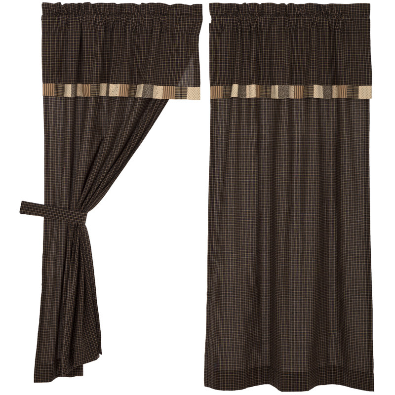 Kettle Grove 100% Cotton Room Darkening Curtain Panel Pair, 36" W x 63" L