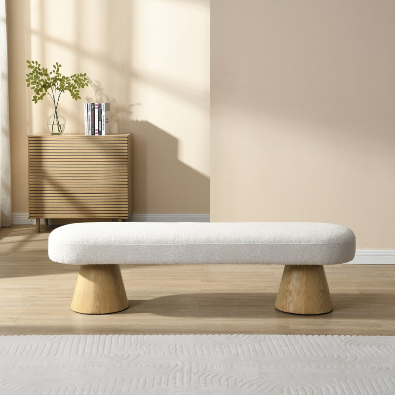 Banc rembourré pour hall d'entrée de chambre à coucher, Beige