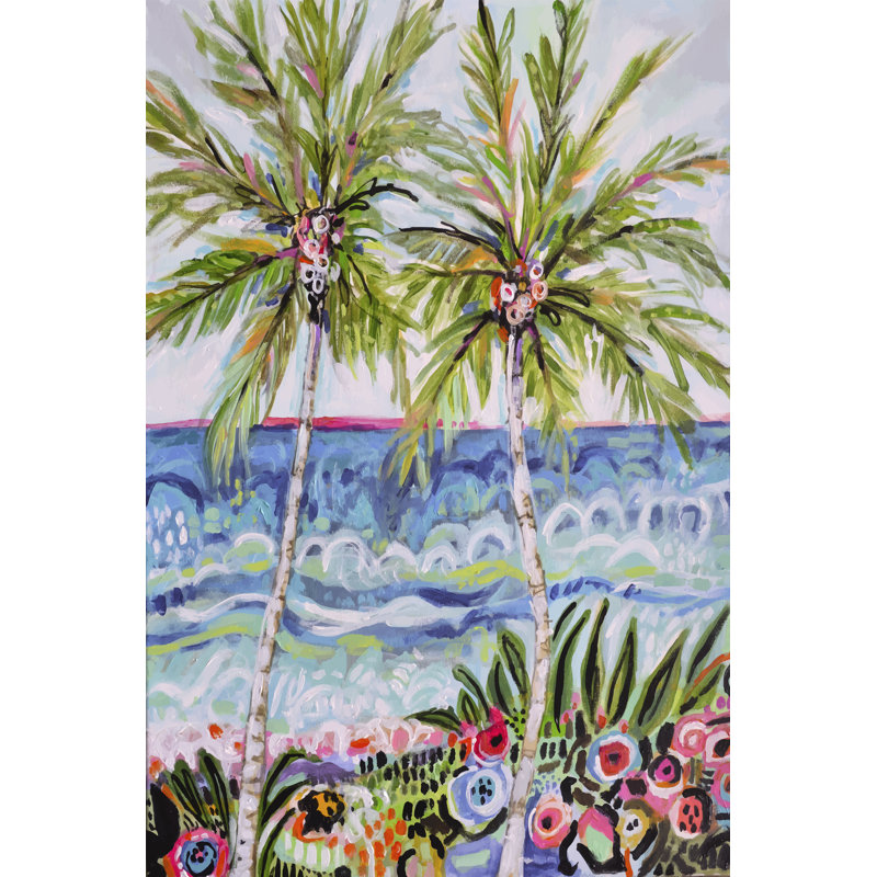 "Lamendola" Tropical Vibes II "par Karen Fields, reproduction d'art sur toile tendue , H 48 po x l 32 po