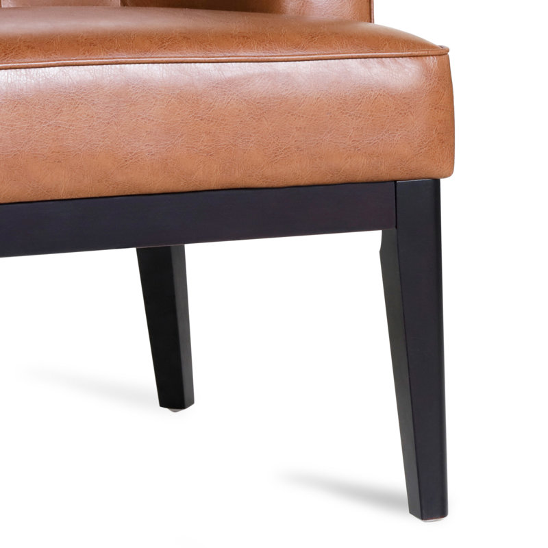 Fauteuil club Arcella Anjlee, Similicuir cognac