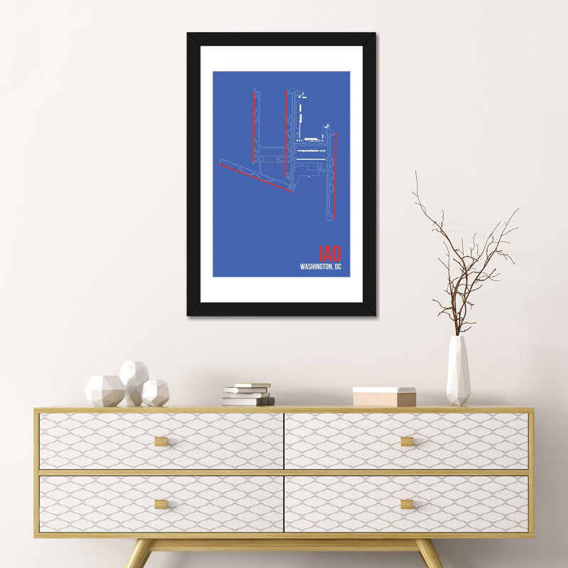 « washington, d.c. (dulles) », reproduction d’impression sur toile, H 32 po x l 24 po x P 1 po, Papier d'art encadré noir