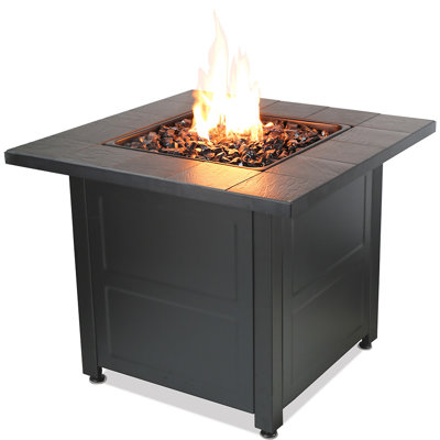 Endless Summer, Gas Outdoor Fire Table With Stamped Tile Design
