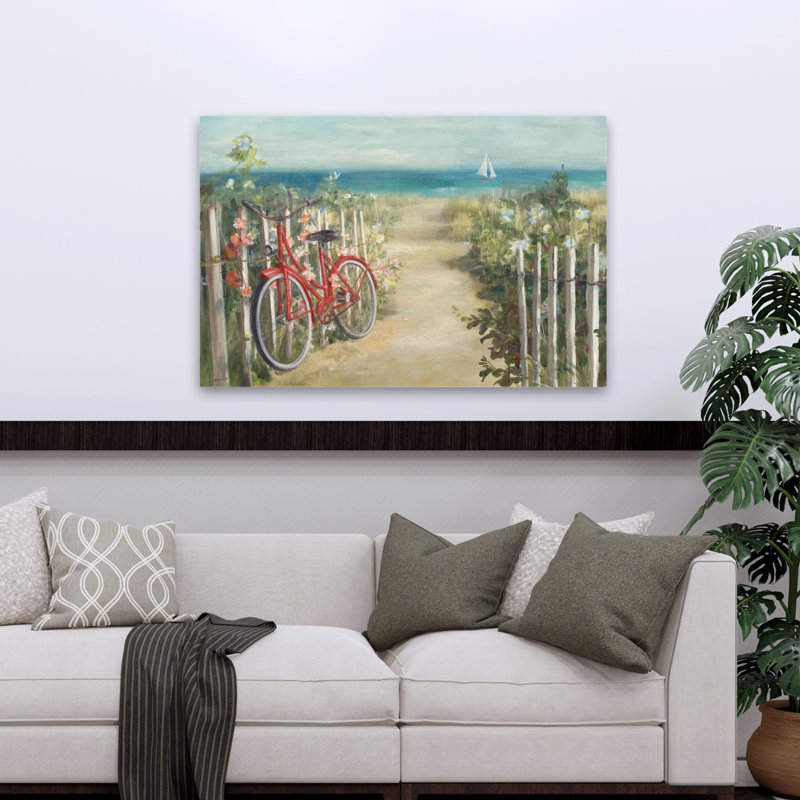 «Beaches and Bicyclcles Summer Ride Crop Art», H 32 po x l 48 po