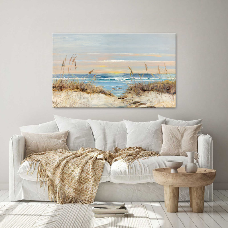 "Coastal Boardwalk" par Sally Swatland, reproduction sur toile, H 24 po x l 40 po x P 1,5 po