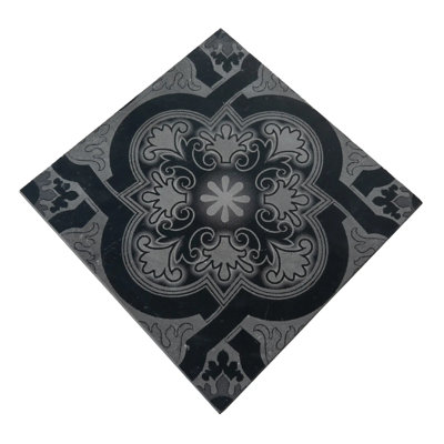 Carrelage gravé au laser 6 po x 6 po Serero Crest Nero Marquina