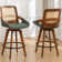 Shayleah Swivel Counter Height Bar Stools With Cane Rattan Back