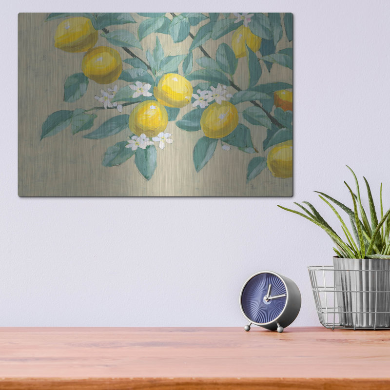 «Lemon Branch» par Wellington Studio, art mural en métal, H 12 po x l 16 po