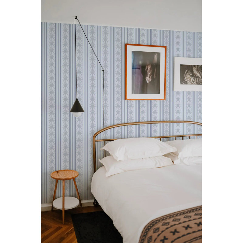 Ocean Drive Stripe - Wallpaper, Cool Blues, Premium Paper, Non-Pasted